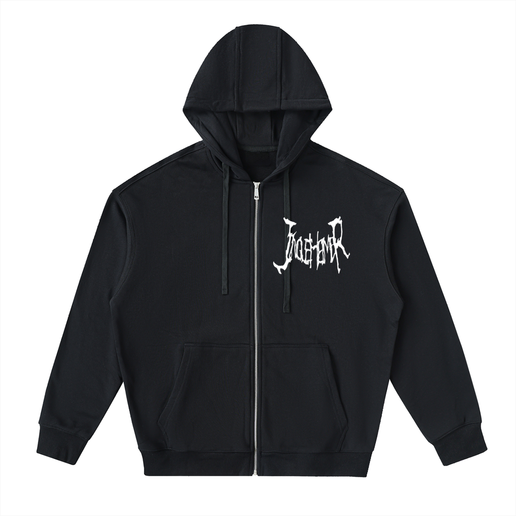 Drop-Shoulder Zip Up Hoodie